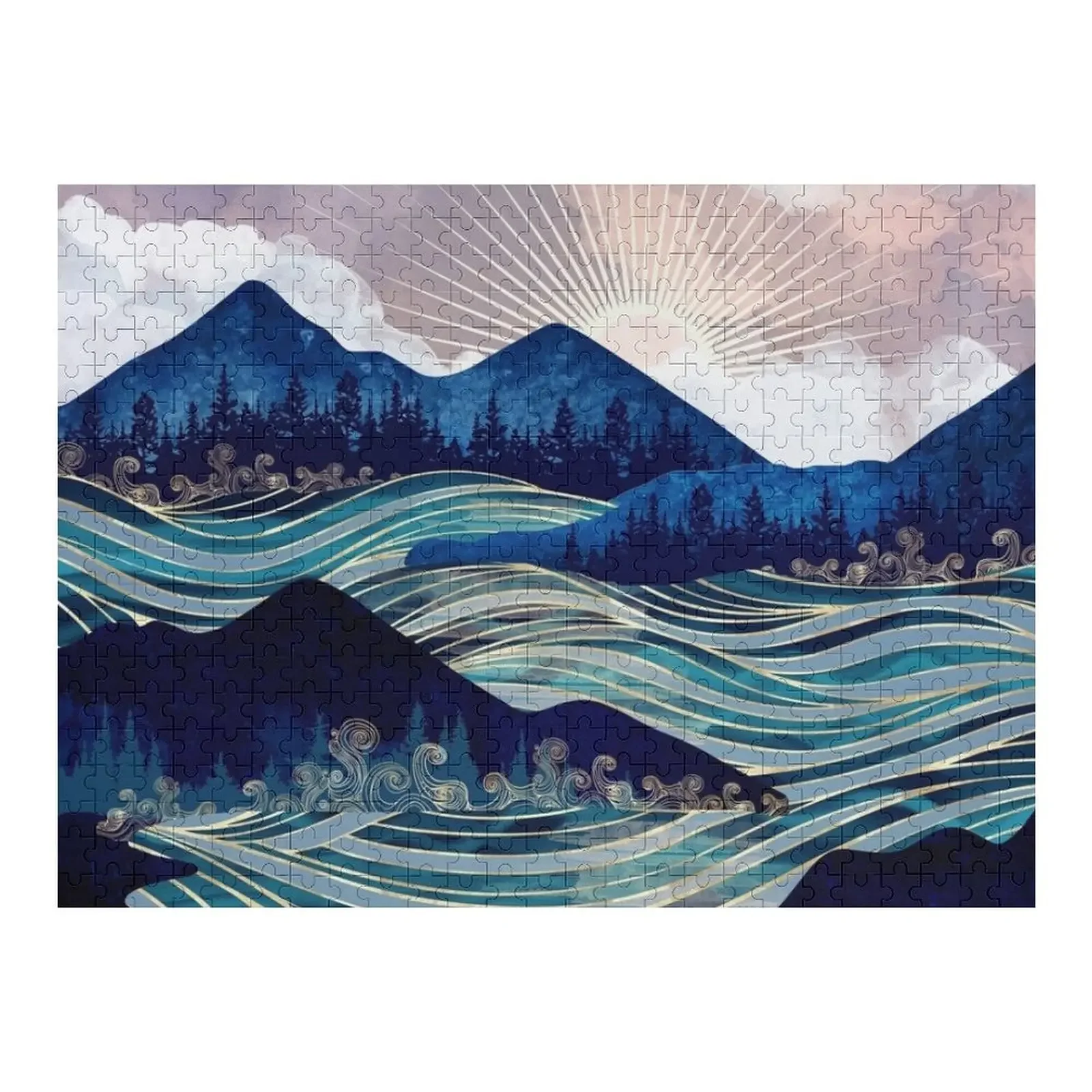 Ocean Sunrise Jigsaw Puzzle Wooden Decor Paintings Customized Picture Custom Wooden Gift Puzzle