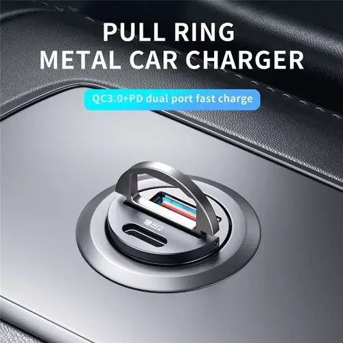Car 200W Dual Port Mini USB Charger Ultra Fast Charging Cigarette Lighter Socket 12-24V Aluminum Cell Phone Charging Adapter - Image 4