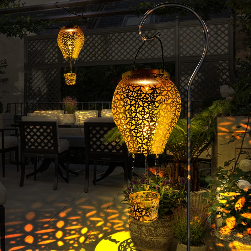 Luci solari da esterno per giardino, 2 pezzi Lanterna solare da esterno