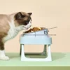​​15° Elevated Pet Feeder: Portable Foldable Dual Stainless Steel Bowls with Non-Slip Base - Neck Support for Cats and Dogs​ 2