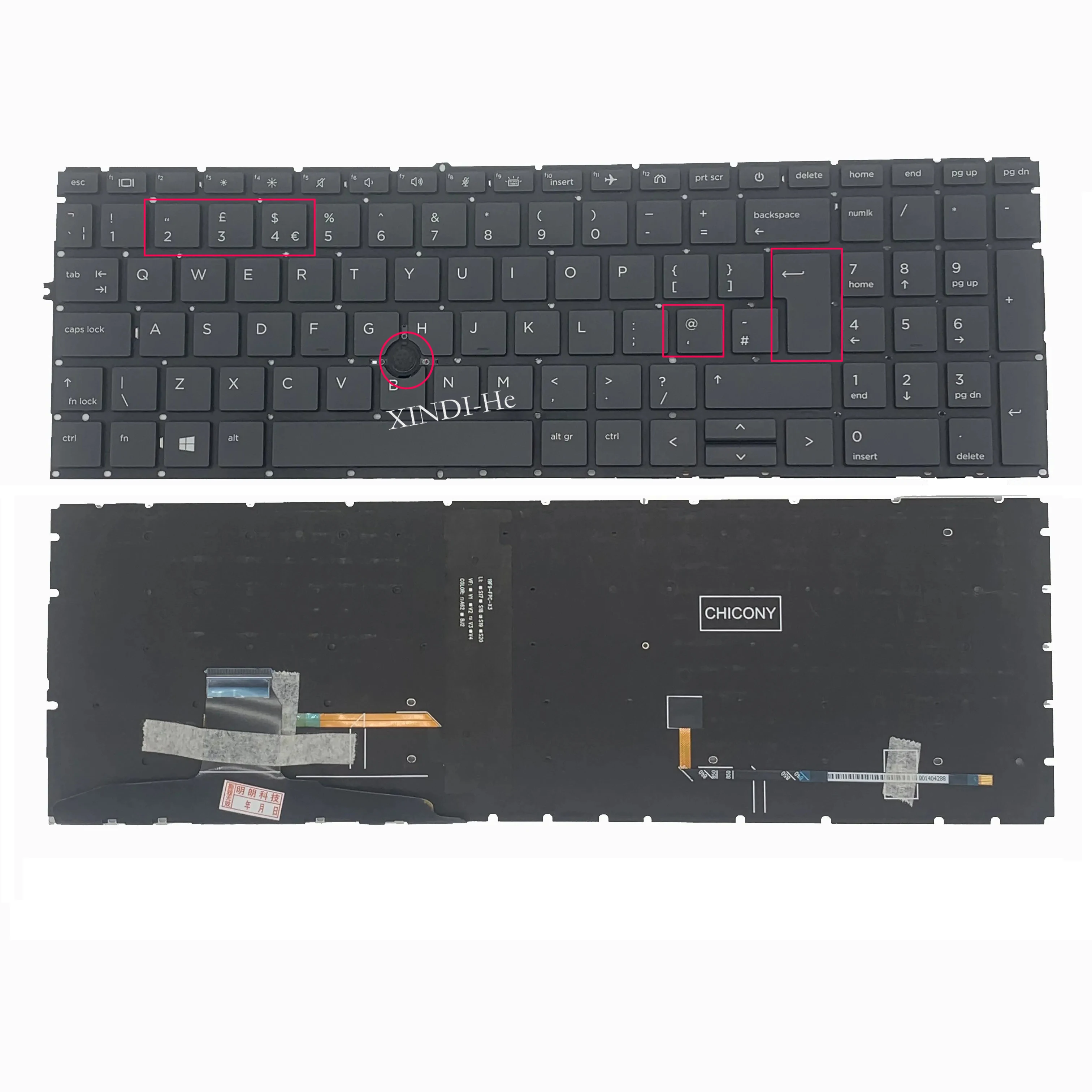 Tastiera Per Laptop Retroilluminata Nel Regno Unito Per Hp Elitebook 850 G7 850 G8 855 G7 855 G8 Con Puntatore