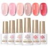BORN PRETTY Milky Pink Jelly Nude Gel Nail Polish Set 6 Transparent Colors Sheer Gel Nail Kit for Salon and Nails DIY at Home 1