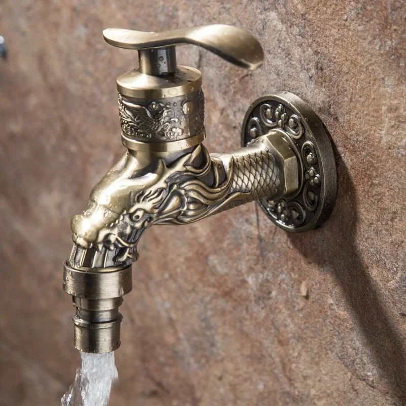 Antique Bronze Garden Wall Mounted Decorative Tap Home Use Small Single Hole Outdoor Water Faucet water tap faucet garden bibcocks
