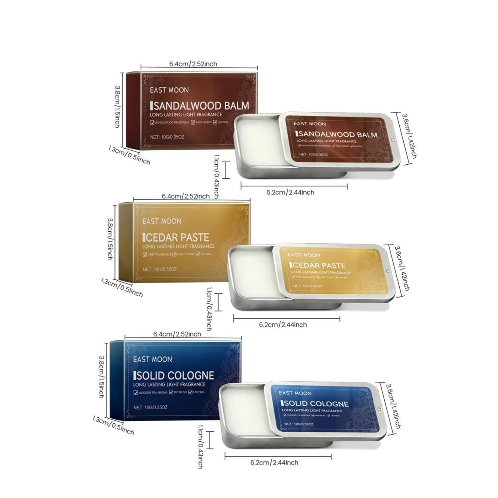 Men's Sandalwood Solid Cologne Balm Long Lasting Fragrance_voghion.com