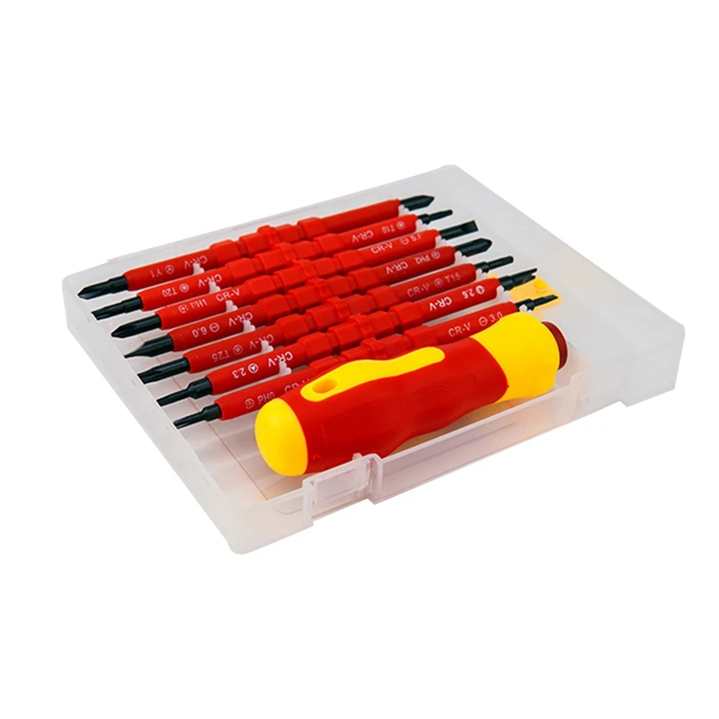 

Набор изолированных отверток VDE, красные и черные, ручные инструменты для электриков из хромованадиевой стали
