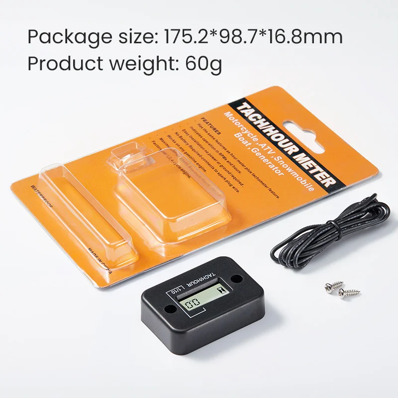 Tachometer Hour Meter ZSB-01/ 4or2 Waterproof LCD Display Stoke for Motorcycle ATV Snowmobile Marine Boat Ski Gasoline Engine tachometer gauge,engine tachometer,tachometer meter,engine hour meter