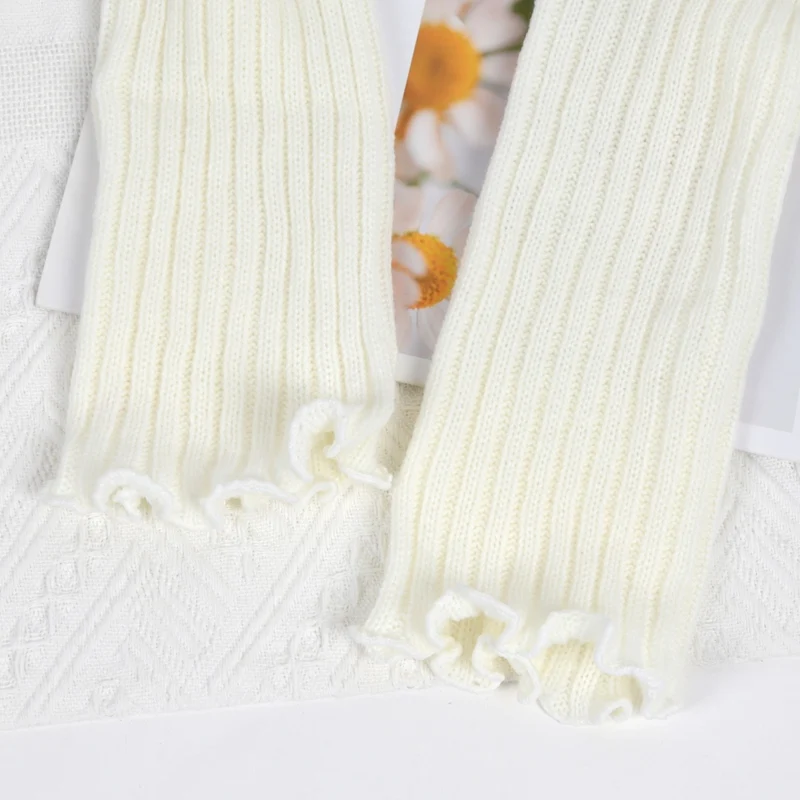 Women Leg Warmers Lolita Girls JK Uniform Socks Female Knitted Warm Foot Cover Sweet Burgundy Bow Winter Versatile Elephant Sock