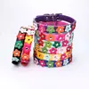 Flowers Pet Dog Collar Leash PU Leather Cat Collier Chain Neck Strap for Small Middle Large Animal Teddy Chihuahua Pug Fashion 4