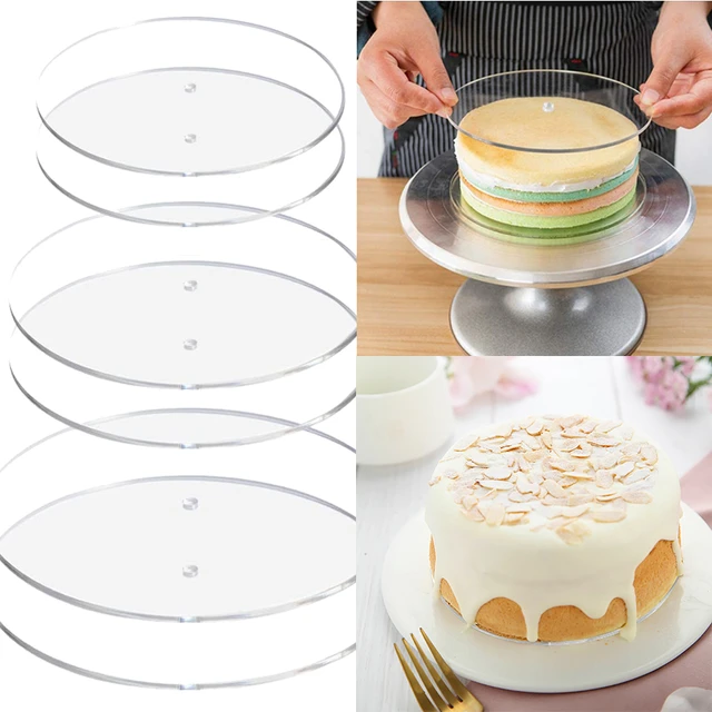 Plateau rond en acrylique pour décoration de gâteaux, 4 tailles, Base de  disque en Perspex réutilisable