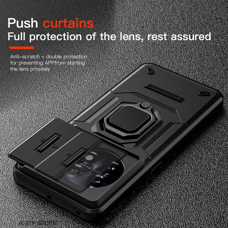 Étui de protection d'objectif d'appareil photo Bananq Slide 11 11R ACE 2 avec anneau magnétique et support pour OnePlus Nord N30 CE3 Lite_voghion.com