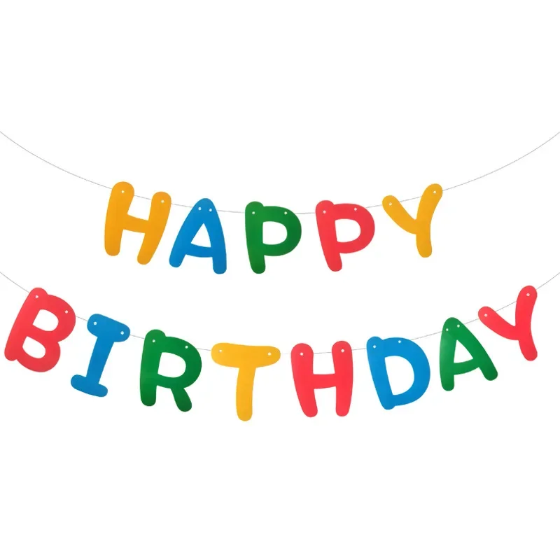 Happy Birthday Sign Colored Personalized Happy Birthday Banner Girl Child Party Baby Shower Decorations Garland Flags