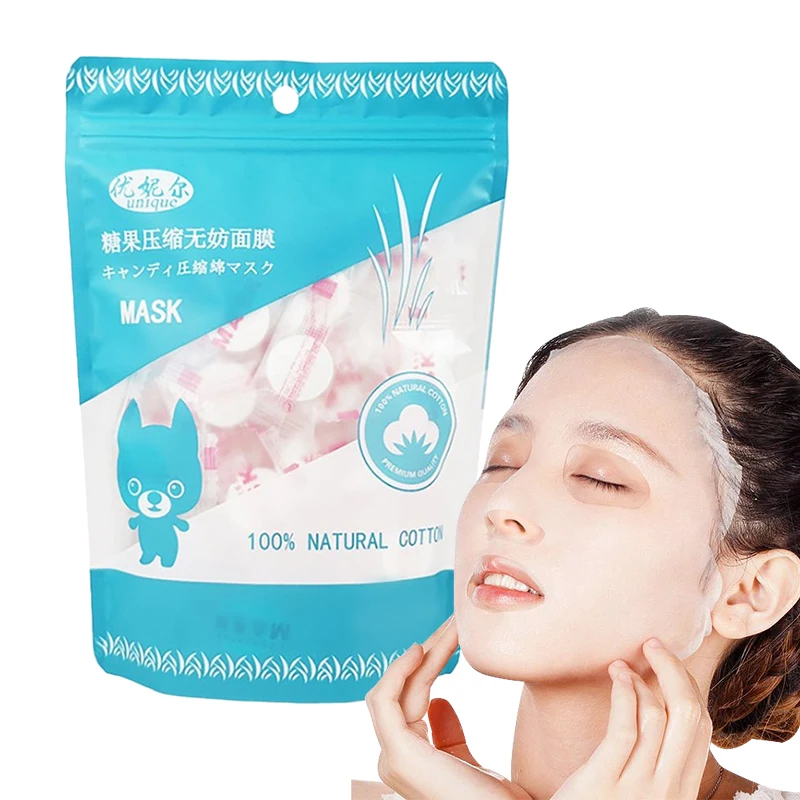 

100pc Compressed Face Mask Paper Disposable Facial Masks Papers Natural Skin Care Wrapped Masks DIY Women Makeup Face Tool