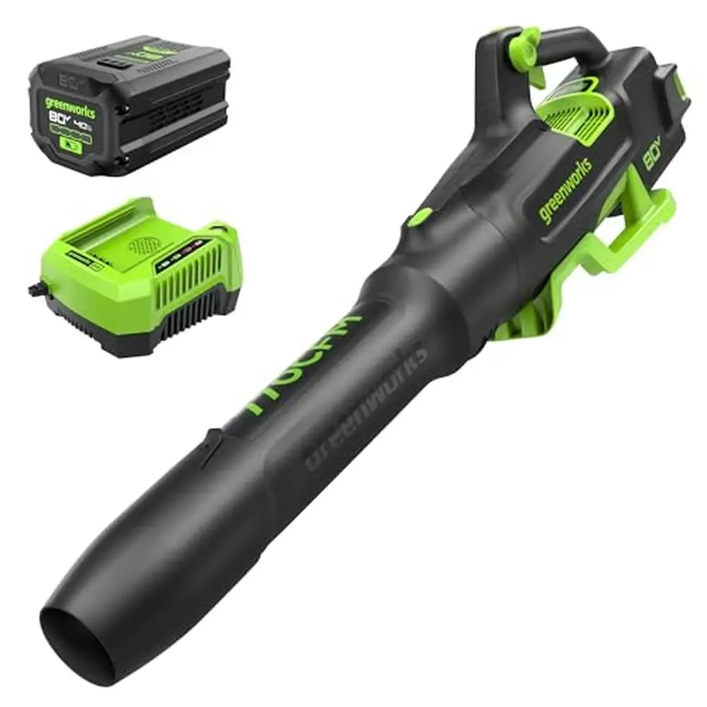 

Cordless Leaf Blower 80V 770 CFM Brushless Motor Adjustable Speed Long Battery Life