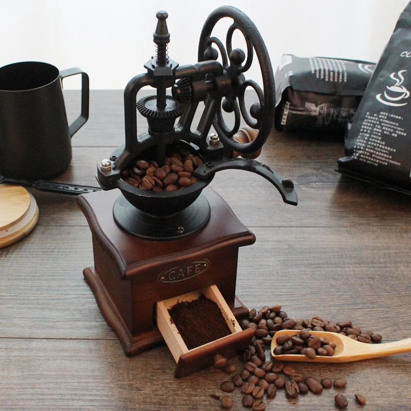 European Style Manual Coffee Grinder Hand Cast Iron Retro Handmade