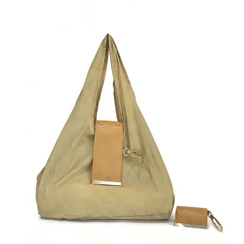 Women's Foldable Nylon Shopping Tote Bag with Mini Storage Case