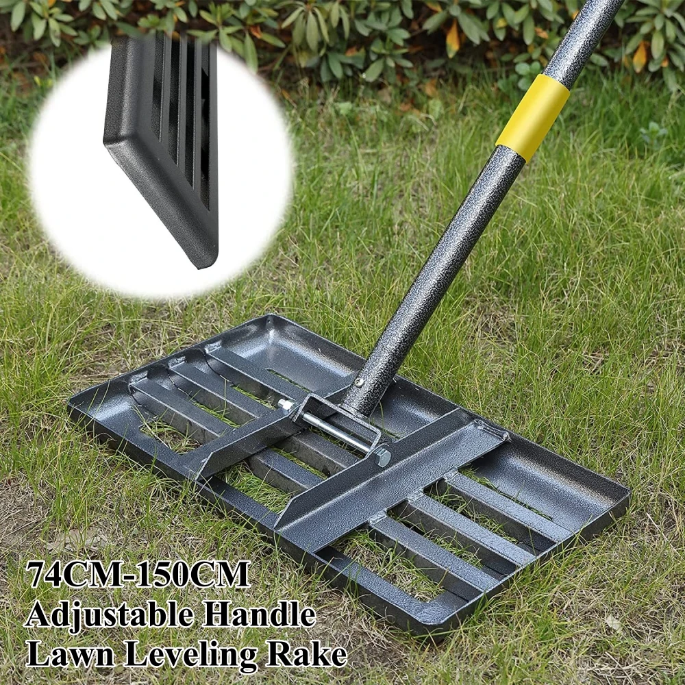 Adjustable Handle Lawn Leveling Rake 74cm-150cm