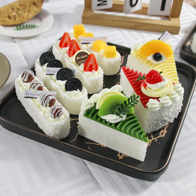 Artificial Fruit Cake Dessert Bread Cream Party Decoration Fake Food Decor Photography Pro Food Simulation Cake Model Wedding