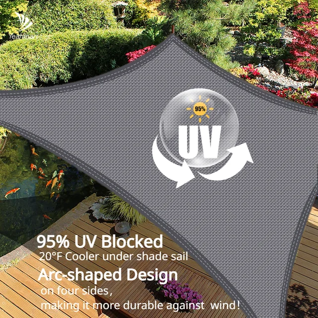 Igen, 185Gsm Hdpe Sun Shade Vitorlás Kötelekkel, Lombkorona - Image 3