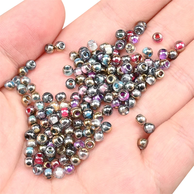 Uniform 4 mm goldene Farbe, kleine Bastelperlen, japanische Glas-Mini-Perlen für Schmuckherstellung, DIY-Handarbeit, Bastelbedarf – Detail 5