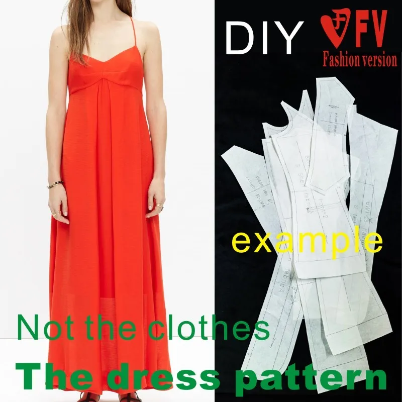 Dresses Sewing Pattern Template Cutting drawing Clothing DIY ((Not selling clothes)) BLQ-213