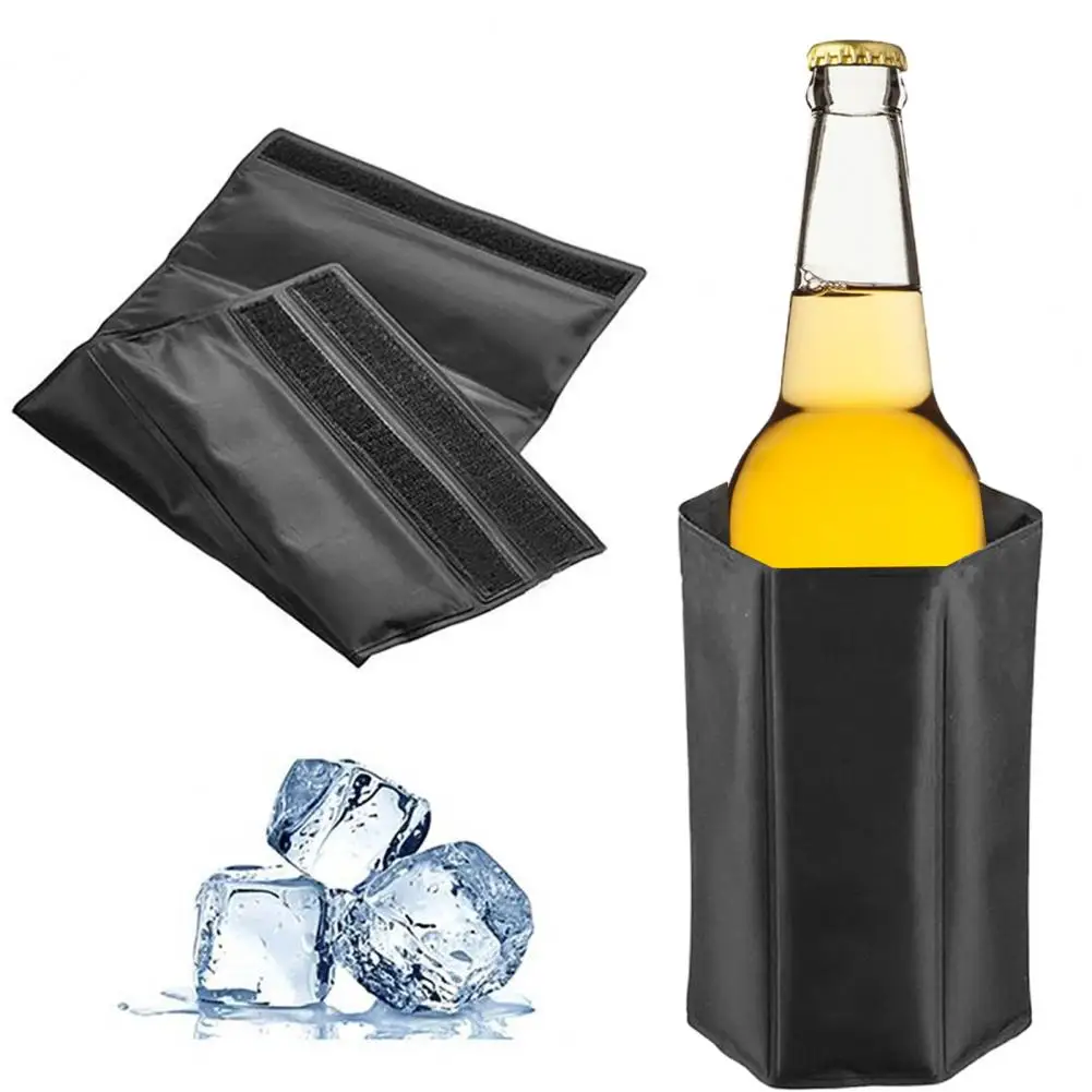 Wine Bottle Chiller Wine Cooler Bag Portable Wine Cooler Ice Bag Quick  Frozen Gel Foldable Fastener Tape Universal Outdoor - AliExpress