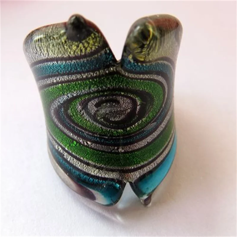 Anneau En Verre De Murano Multicolore - Pièce Unique Faite Main, Taille 19.5, Neuf, Italie