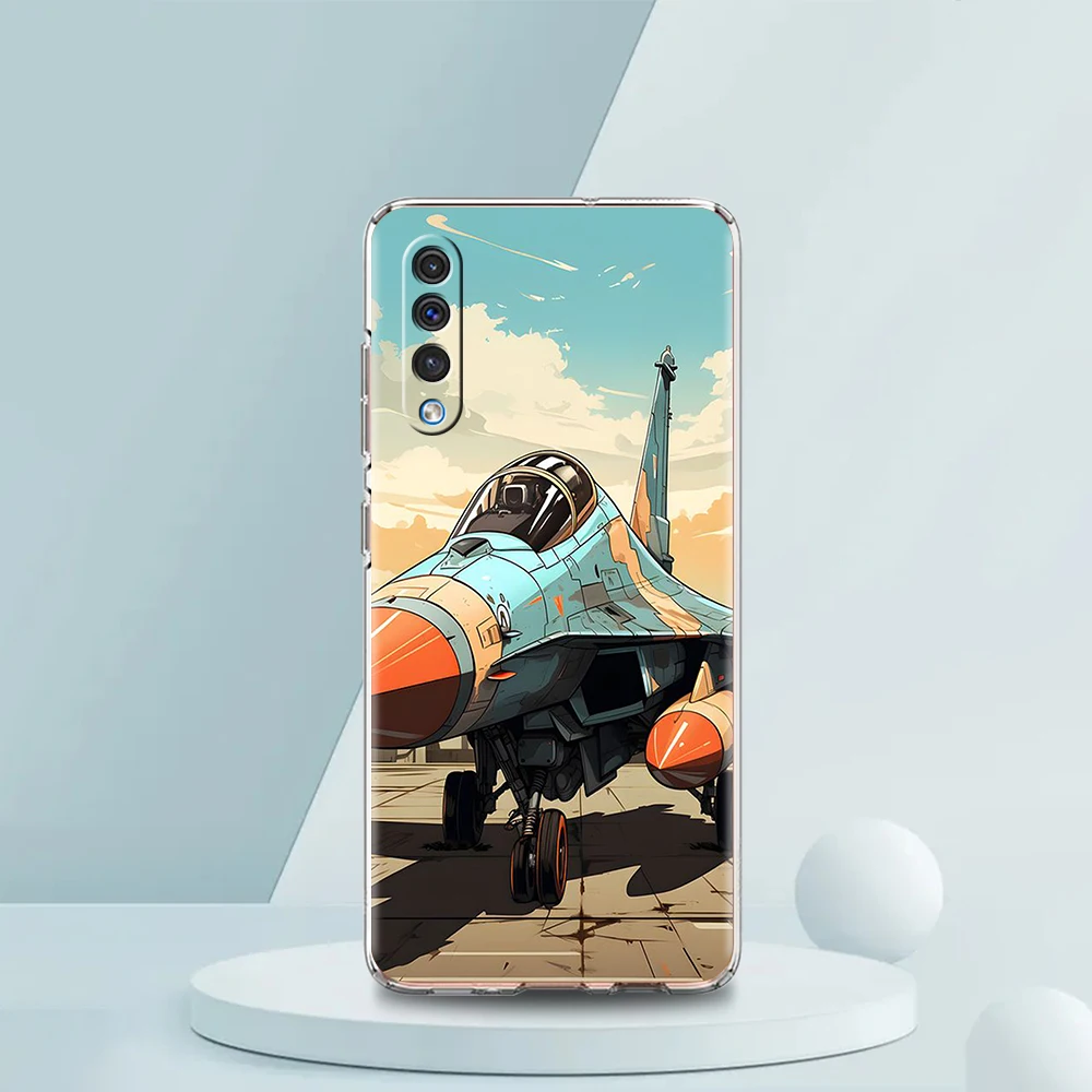 Sky Jet Fighter transparente Telefon hülle für Samsung Galaxy A12 A50 A52 A70 A40 A10 A20 A30 A02 A03S A04 Abdeckung Silikon hülle Taschen – Detail 8