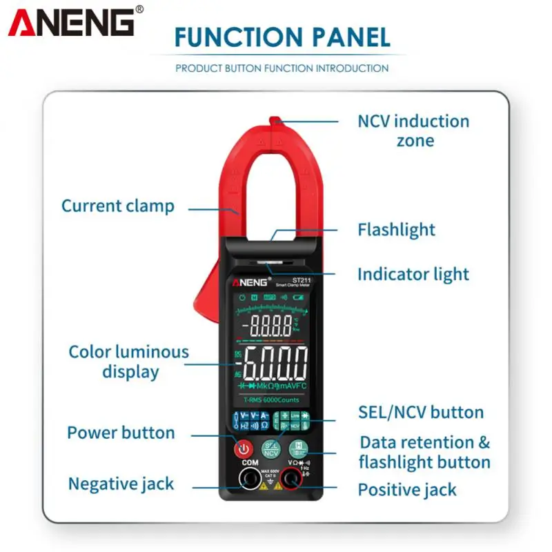 

True Rms Durable Highly Functional Versatile Accurate Reliable Digital Clamp Meter With True Rms Multifunctional Clamp Meter Ncv