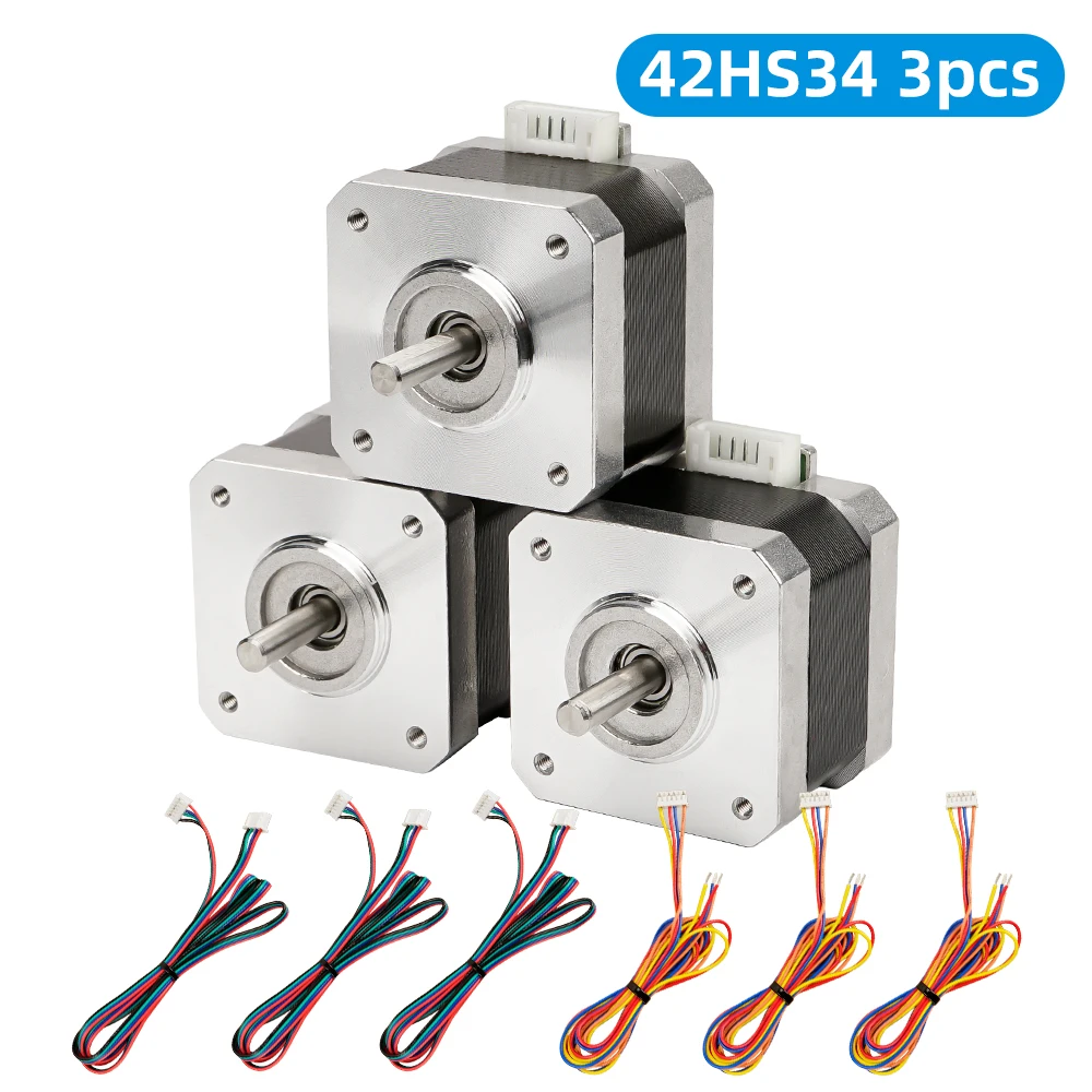 Nema 17 42 Motor de Passo 42 Motor 2.5kg.cm Eixo Único 42hs34 para Impressão 3d 1.2a Eixo em Forma d