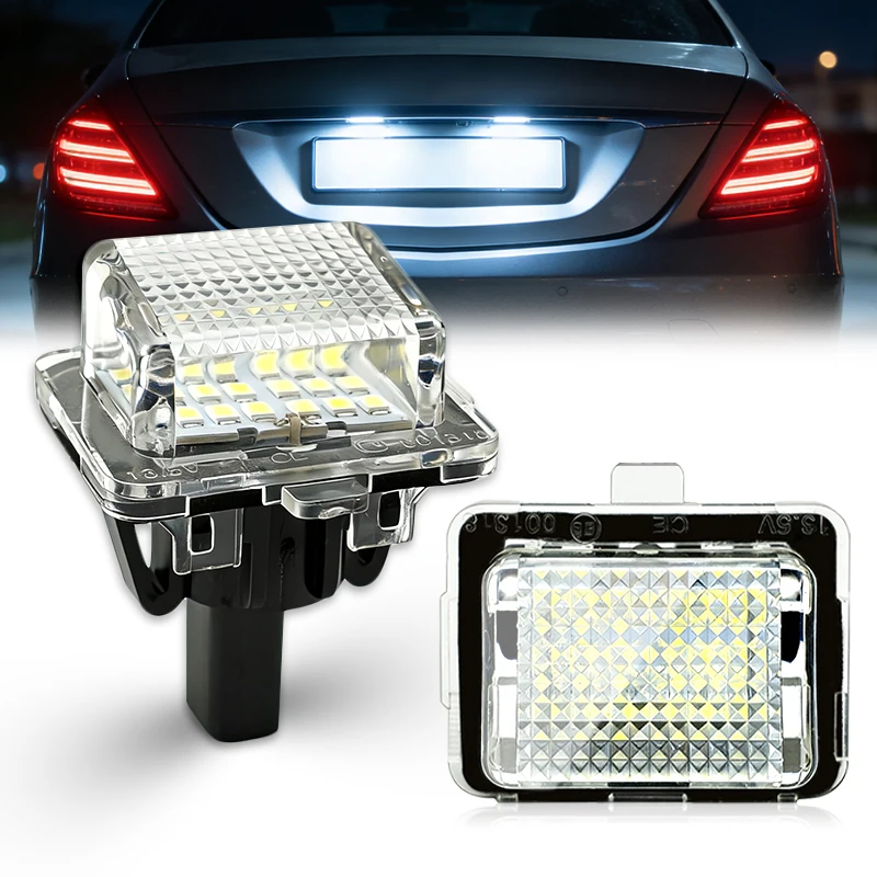 Lumière de plaque d'immatriculation LED Canbus, 2 pièces, lampe de numéro de voiture, pour Mercedes Benz classe CLA W204 W221 W212 W216 W166 W231 C117 R172