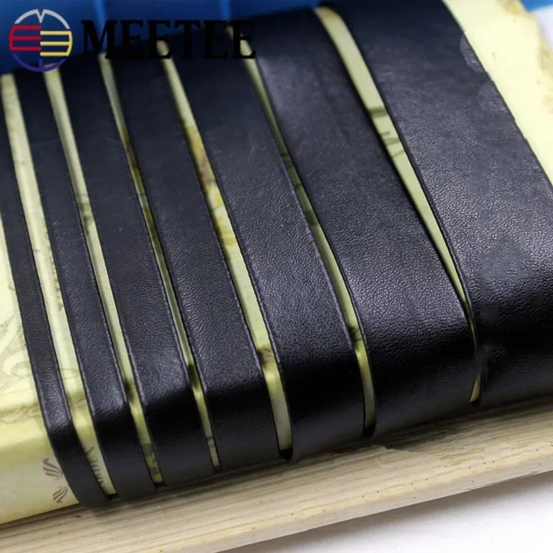 Soft Flat Leather Cord String Rope DIY Necklace Bracelet Jewelry Making Clothes Bags Edge Accessories 5/10M 3-50mm cotton cords