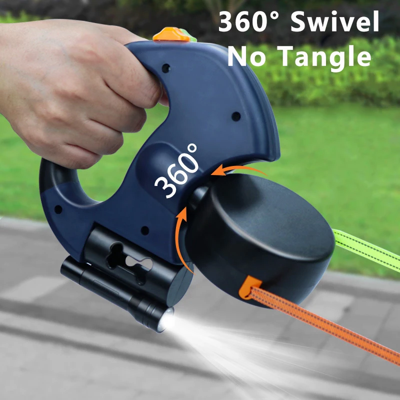 Retractable Double Dog Leash with Light 4
