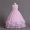 Stunning Little/Big Girls Lace Flower Girl Wedding Bridesmaid Birthday Party Holiday Pageant Prom Fancy Dress 2
