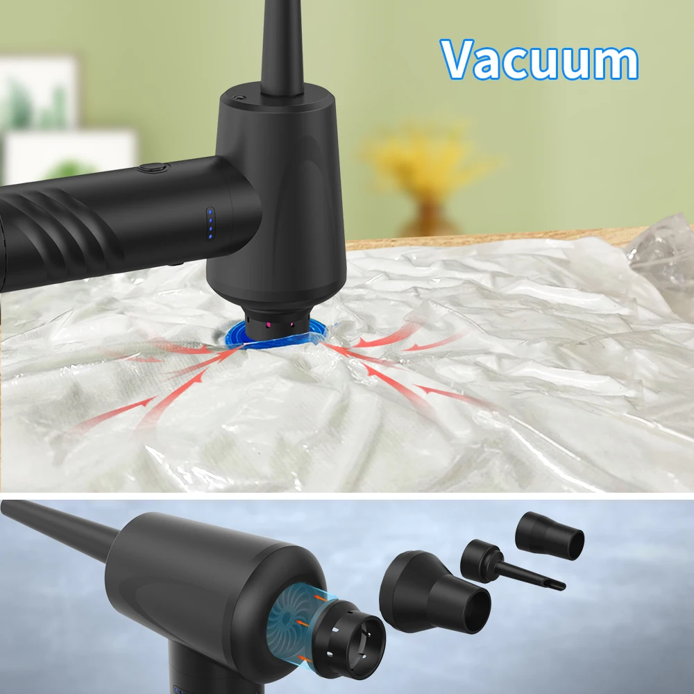 Protable Air Duster for Computer Cleaning 53000RPM Cordless Compressed Air Blower with LED Light for PC computers Keyboard Clean 5