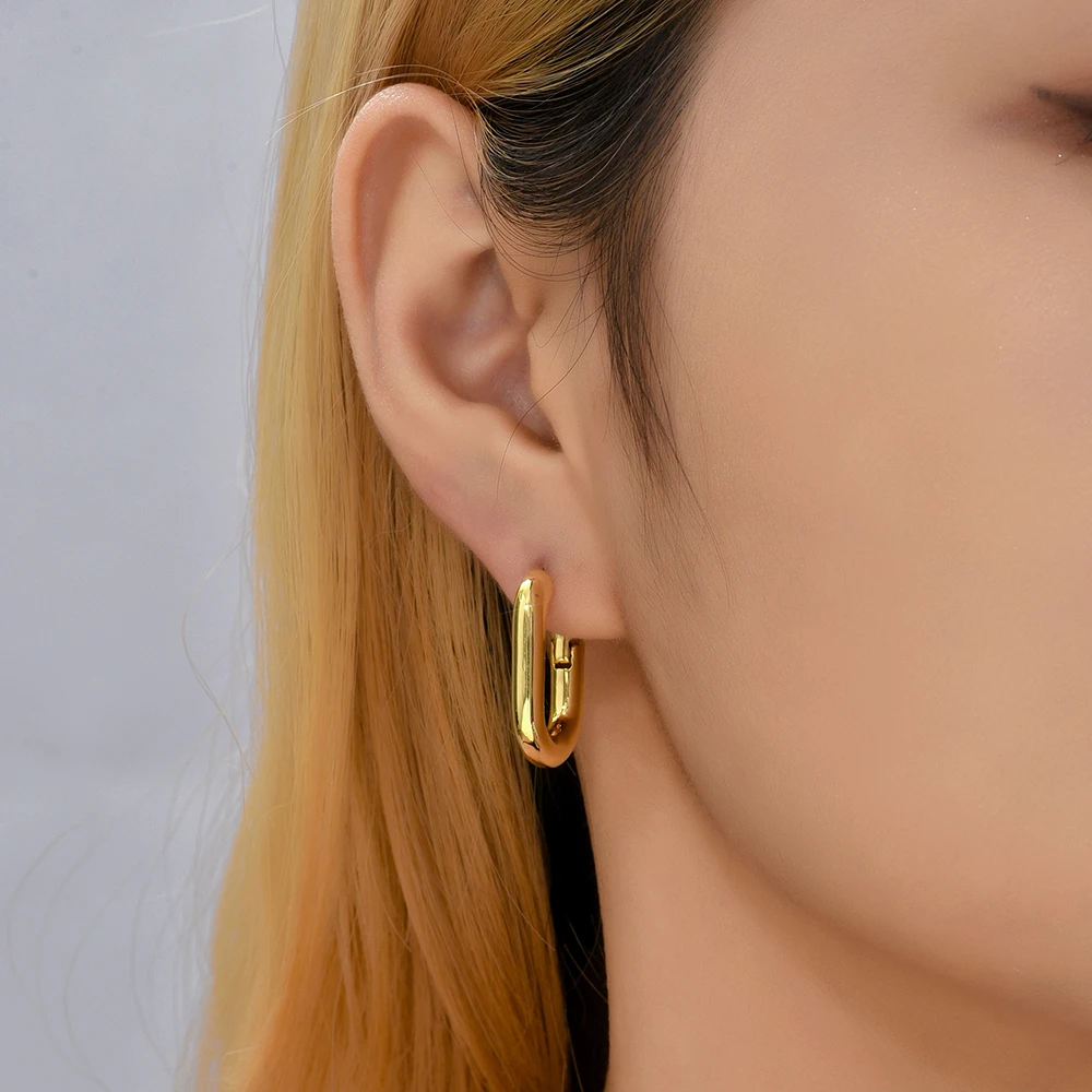 Vintage Lava Textured Chunky Starfish Crystal Ear Stud Stainless Steel Waterproof Ribbed Statement Hoop Earrings Party Jewelry