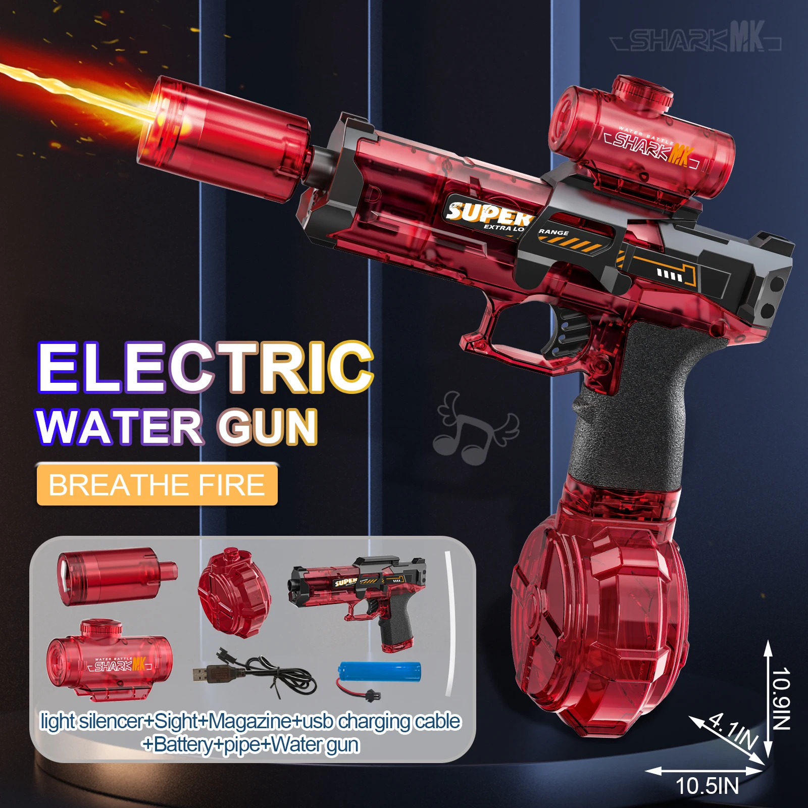 Electric Water Gun with Light & Flame Spray Effect 2