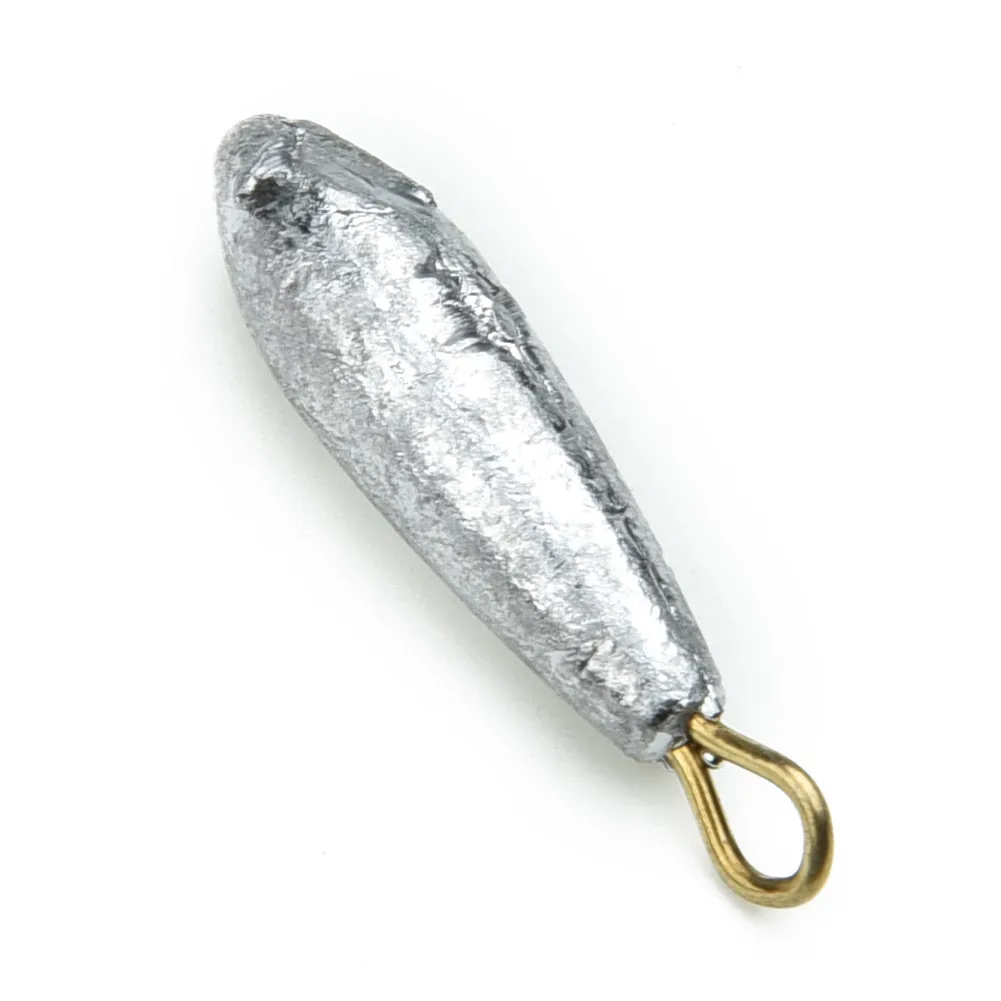 

50Pcs 10G Water Drop Shape Weights Lead Sinker With Ring Fishing Tackle Tool Silver Lead Sinkers Electrolytic Lead