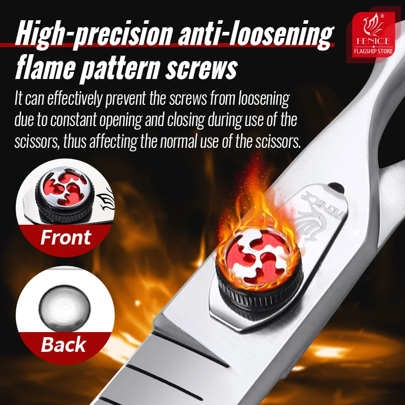 Dog Grooming Cutting Thinning Scissors 7.0/7.5 inch Professional Thinning Rate 75% Shears For Pet Groomer Fenice