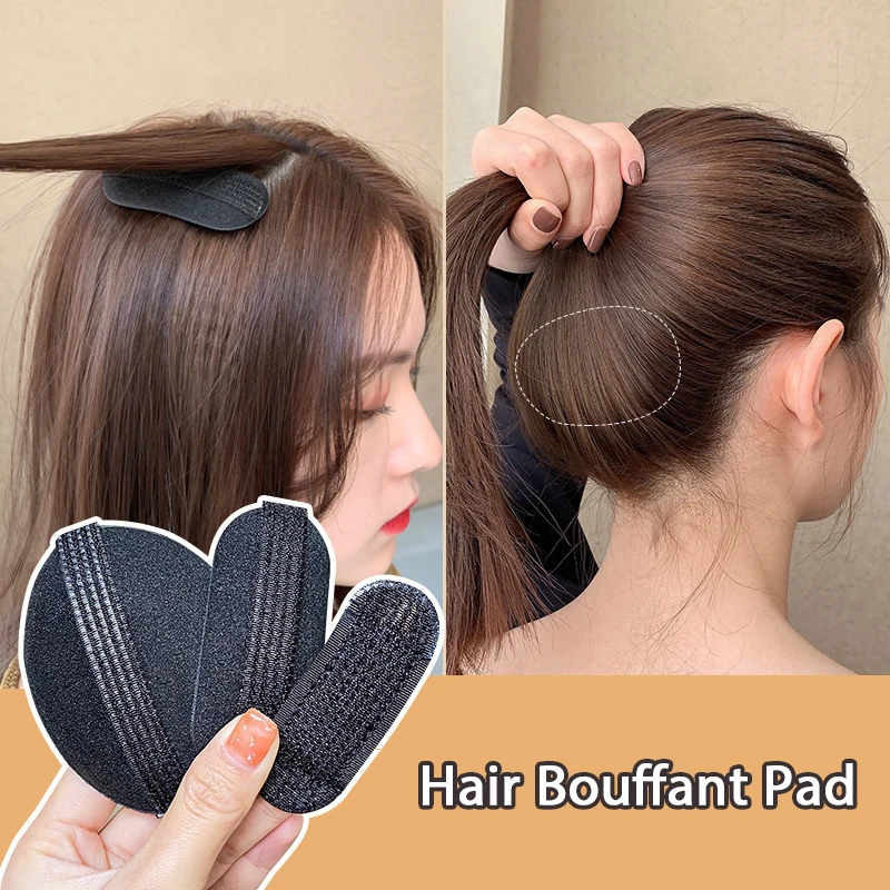 

1/2/3/8Pc Black Bump It Up Volume Reusable Hair Fluffy Sponge Hair Base Styling Insert Tool Hair Puff Sponge Clip Hair Bun Maker