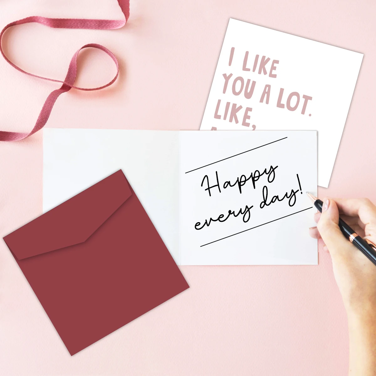 Charming 'I Like You A Lot' Greeting Card with Envelope - Cute Love & Friendship Card