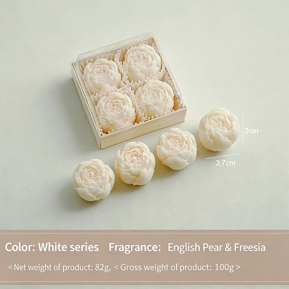 Romantic Scented Rose Candle Gift Box – Set of 4 Aromatic Home Decor Candles