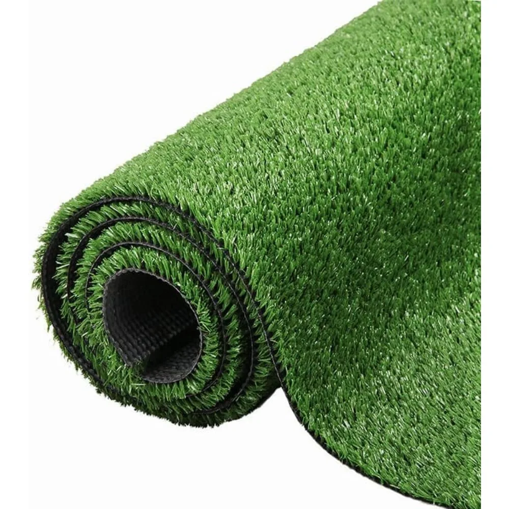 Artificial Grass Synthetic Lawn Outdoor Faux Grass Rug for Patio 0.4 Inch Pile Height 7FTx12FT Astro Turf Roll Carpet Rug