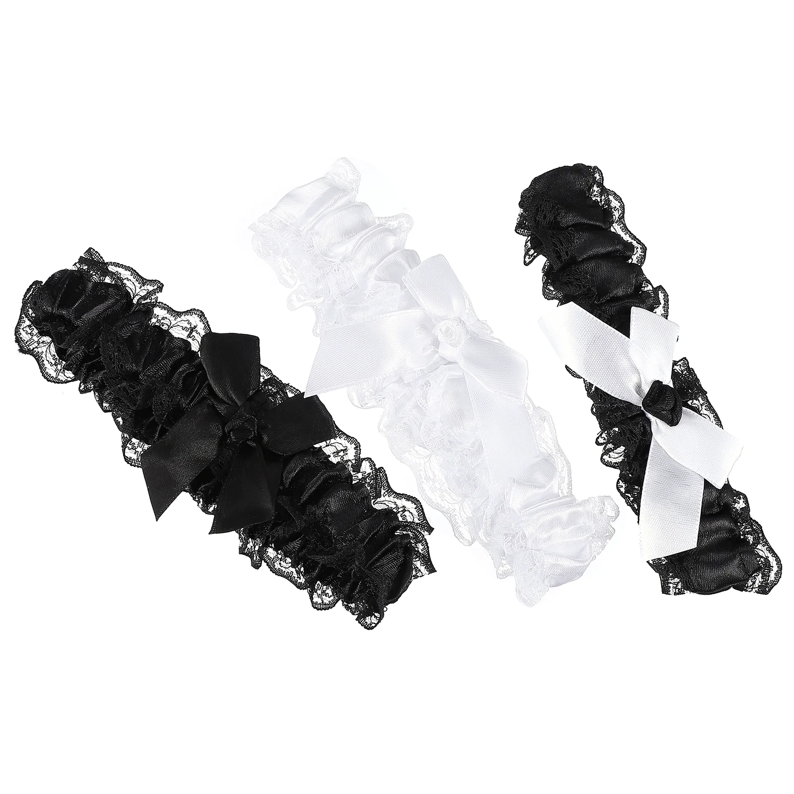

3 Pcs Wedding Garter Leg Circle Bowknot Bride Band Wedding Loop Lace Elegant