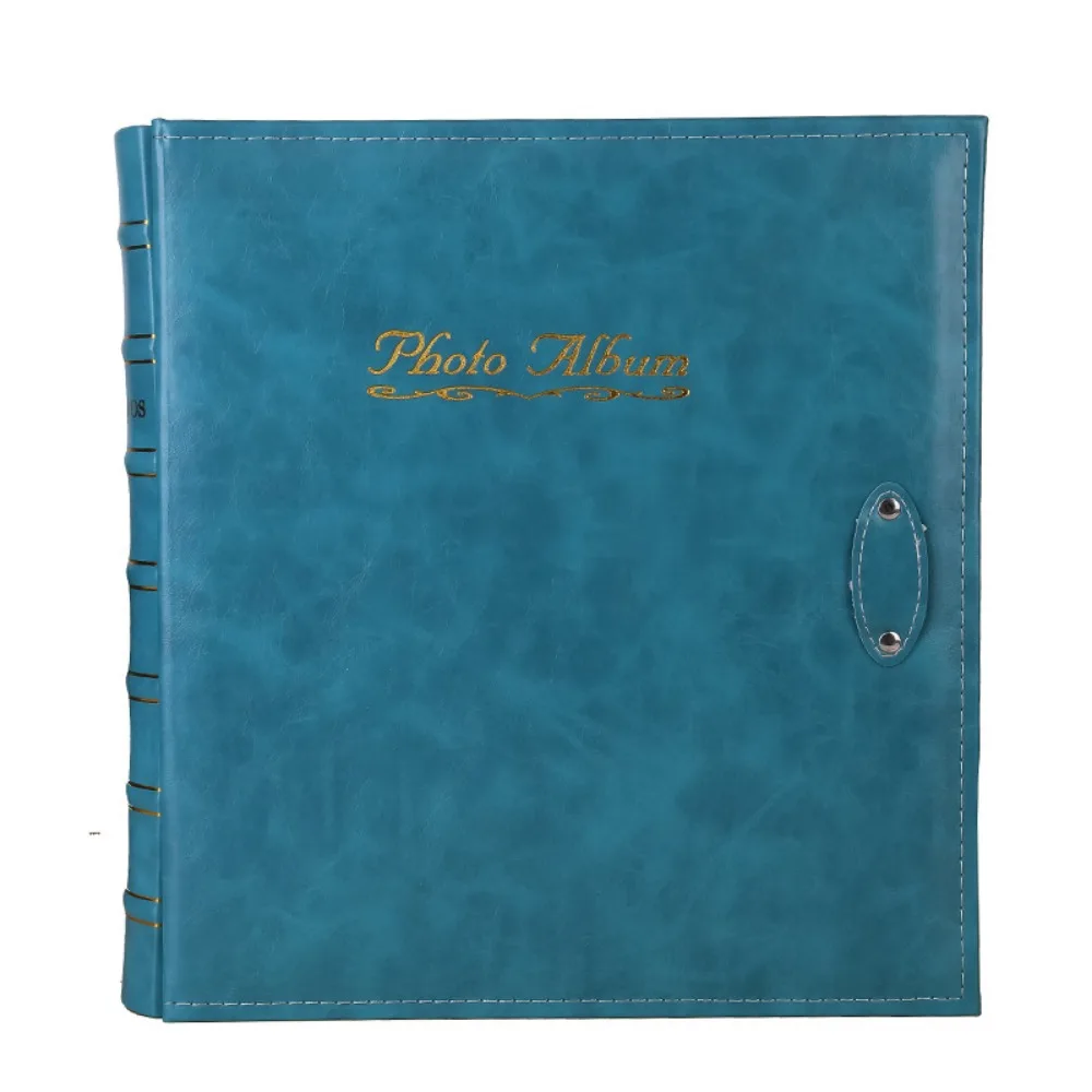 ألبوم صور بتصميم 4 × 6، يتميز بصفحات سوداء وأغطية...