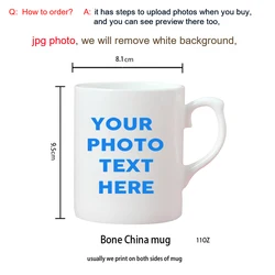 Customized Photo Mug: Personalized Name, Image & Text - Perfect Gift for Mother's Day or Weddings (WT ear handle 11oz)