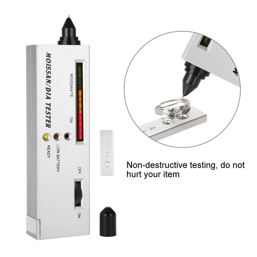 Home Moissan Tester Silver 9V Battery Diamond High Accuracy Jewelry Tools Moissanite Tester Plastic/Alloy Sensors diamond tester