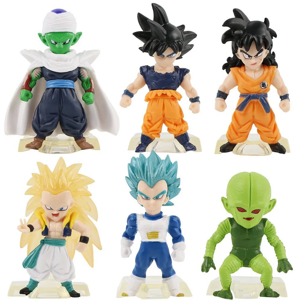 6 Pz/Set Anime Dragon Balls Figure Q Version Son Goku Son Goten Son Gohan Vegeta Chichi Pvc Action Models Giocattoli Regalo