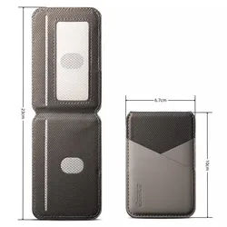 Leather Magnetic Card Holder with RFID Protection (Titanium gray)