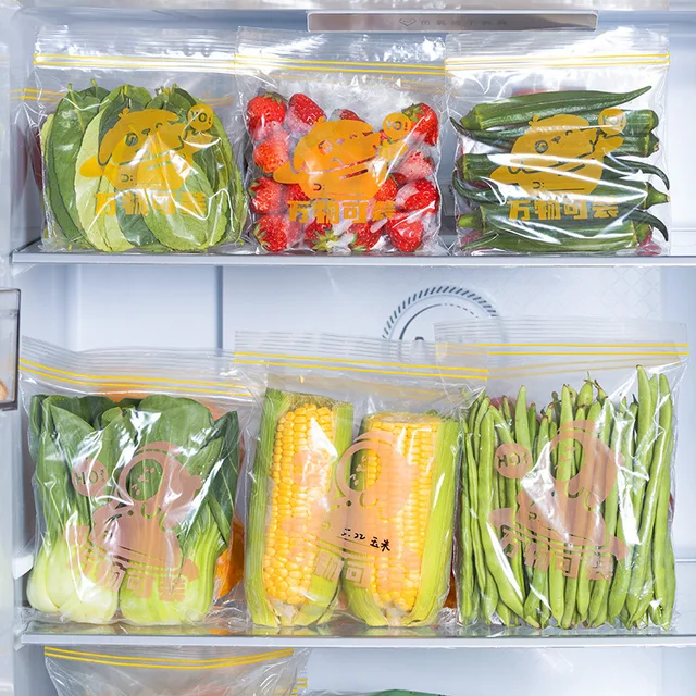 Sac réutilisable à fermeture éclair, sac de rangement Transparent de qualité alimentaire, sac de conservation du réfrigérateur, aliments scellés, fruits, congélation des aliments spéciaux 4