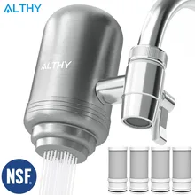 ALTHY Stainless Steel Faucet Tap Water Filter Purifier System, NSF Certified Reduces Lead, Chlorine & Bad Taste Kitchen